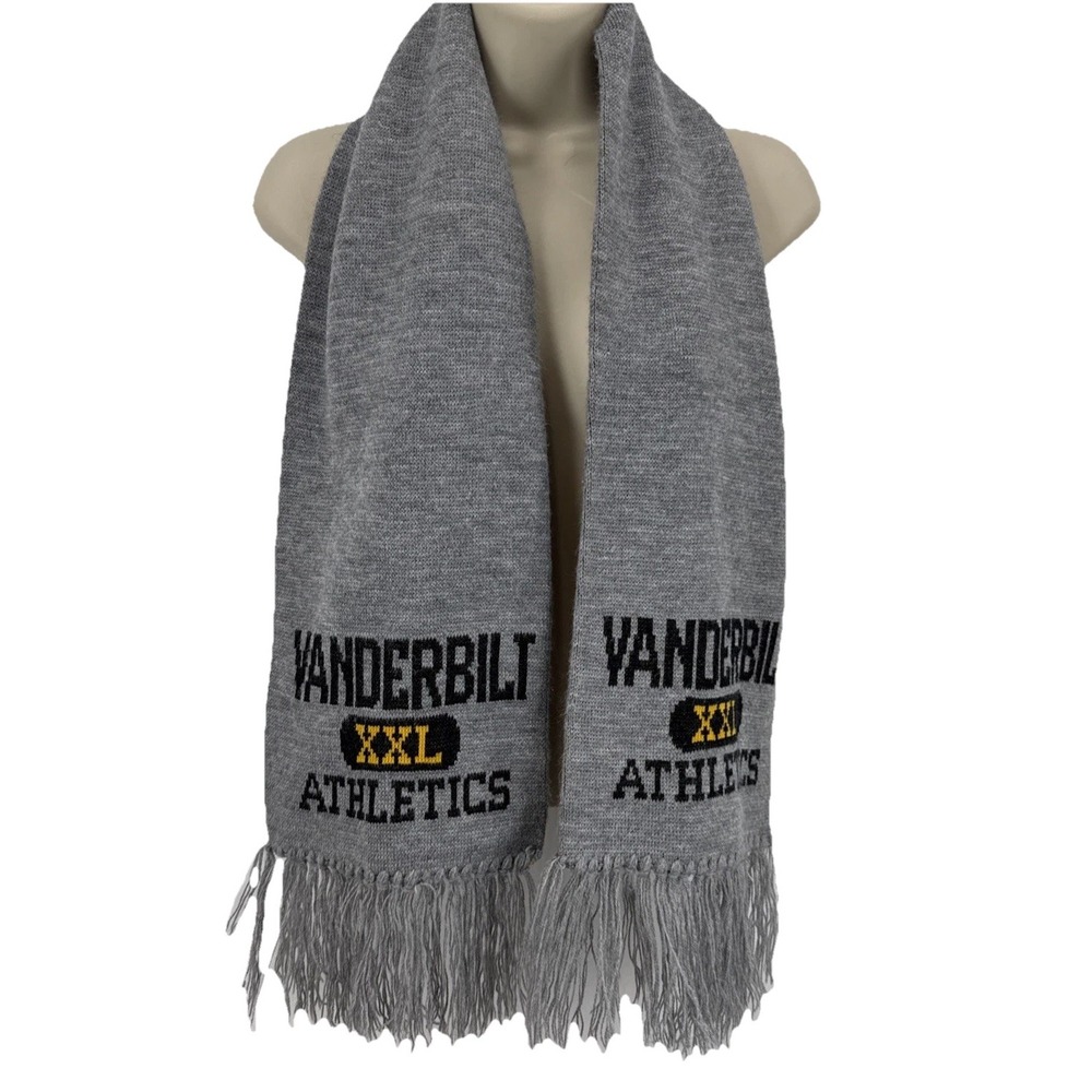 Vanderbilt‎ Athletics Grey/Black/ XXL Acrylic 54inch Excluding Tassels Scarf